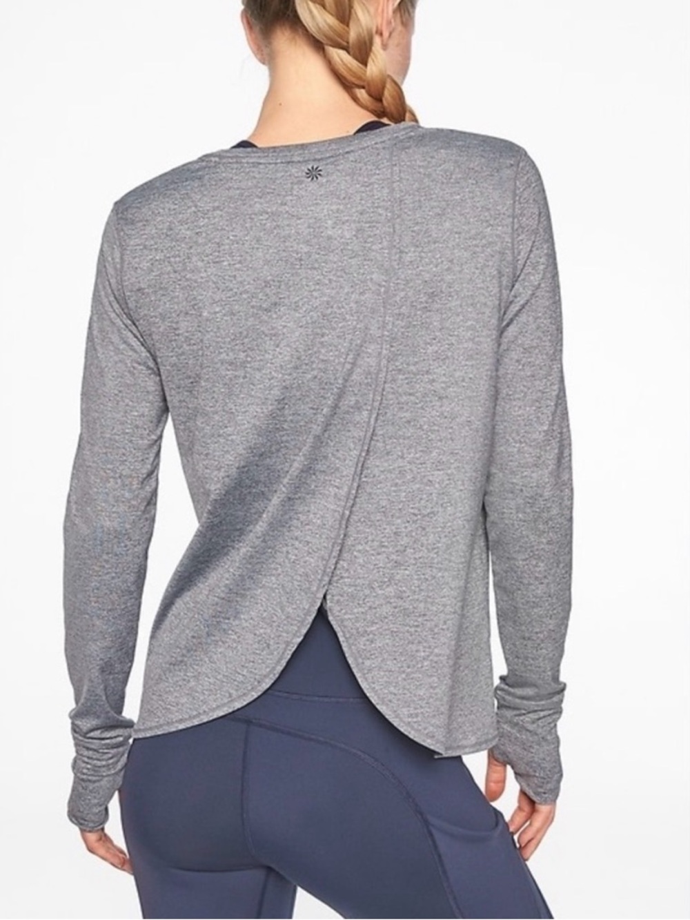 Athleta Heathered Sunlover UPF Tulip Back Top size M